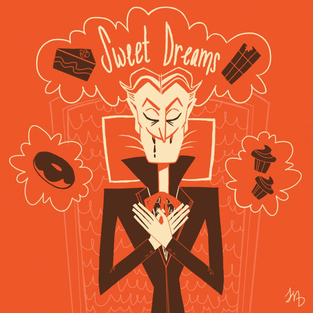 A lil doodle of Count Chocula in slumberland.