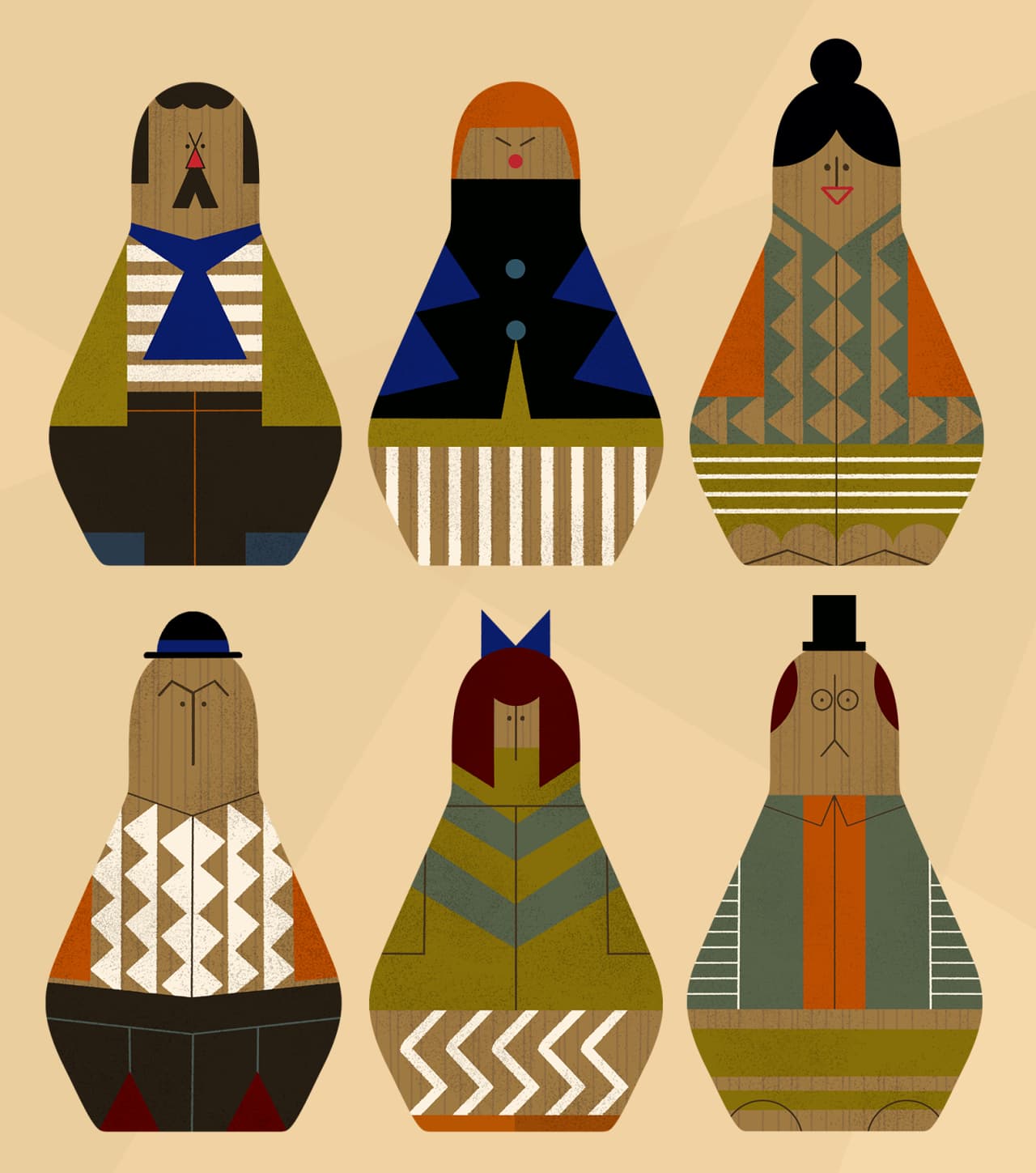 Matryoshka wooden doll assets for a minigame in Elevate.